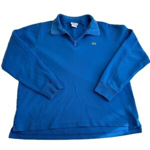 Lacoste Sweatshirt Mens Size 5 Blue Quarter Zip Golf Pullover Cotton F8330